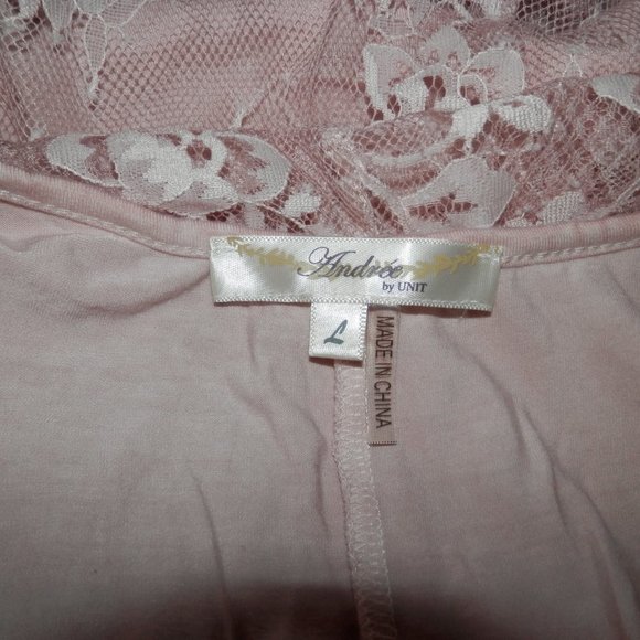 Andree by UNIT Women's Large Light Pink Lace Attached Cape Casual Dress 3560 - Picture 8 of 9